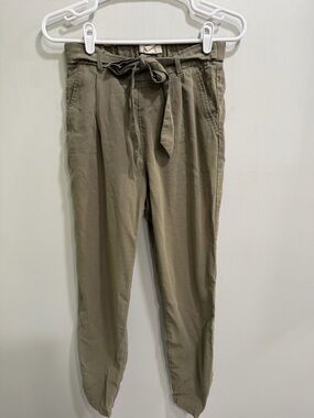 H&M Olive Green Paperbag Waist Chinos
